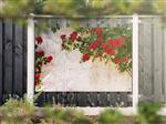 NR 1315: Tuinposter Witte muur met rozen 120x180cm