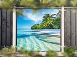 NR 1418: Tuinposter Tropisch strand 180x180cm