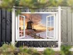 NR 1324: Tuinposter doorkijkje molen 120x180cm