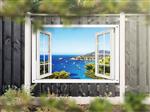 NR 1325: Tuinposter doorkijkje baai 120x180cm