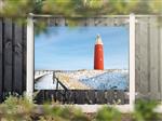 NR 1329: Tuinposter vuurtoren winter 120x180cm