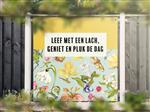 NR 1435: Tuinposter pluk de dag 180x180cm