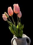 Bundel Tulpen 7 x - zacht roze - Real Touch - 45cm - Mixen met verse bloemen mogelijk
