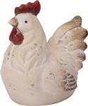 Haan Keramiek Crème - 20 x 14,5 x 17,5 cm - Decoratief Beeld Haan keramiek