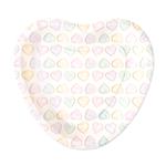 8 Paper plates Hearts shape 23cm -Watercolors  Hearts