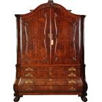 Antieke kast / Kabinet transition ca. 1790 met bureautje mahonie (No.272710)
