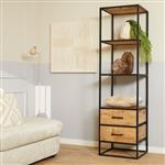 Boekenkast Denver | Mangohout en staal | 2 lades