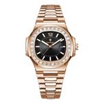 Luxe Vierkant Kwarts Horloge - 3 ATM Waterdicht Lichtgevend Herenhorloge Roestvrij Staal - Rose Gold