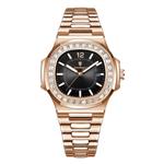 Luxe Vierkant Kwarts Horloge - 3 ATM Waterdicht Lichtgevend Herenhorloge Roestvrij Staal - Rose Gold