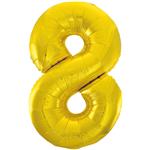 8 Jaar Cijfer Ballon Goud Leeg 86cm