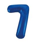 7 Jaar Cijfer Ballon Blauw Leeg 86cm