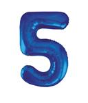 5 Jaar Cijfer Ballon Blauw Leeg 86cm