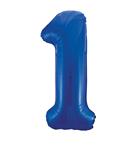1 Jaar Cijfer Ballon Blauw Leeg 86cm