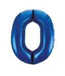 0 Jaar Cijfer Ballon Blauw Leeg 86cm