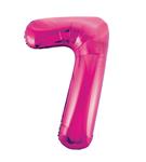 7 Jaar Cijfer Ballon Fuchsia Leeg 86cm