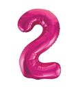 2 Jaar Cijfer Ballon Fuchsia Leeg 86cm