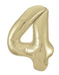 4 Jaar Cijfer Ballon Goud Glans Leeg 86cm