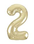 2 Jaar Cijfer Ballon Goud Glans Leeg 86cm