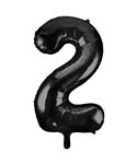 2 Jaar Cijfer Ballon Zwart Leeg 86cm