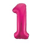 1 Jaar Cijfer Ballon Fuchsia Leeg 86cm