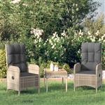 vidaXL Tuinstoelen 2 st poly rattan grijs
