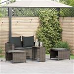 vidaXL 5-delige Tuinbankstel met kussens stapelbaar poly rattan grijs