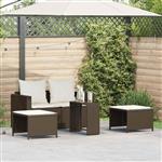 vidaXL 5-delige Tuinbankstel met kussens stapelbaar poly rattan bruin
