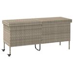 vidaXL Tuinbox met wielen 160x55x75 cm poly rattan lichtgrijs