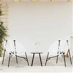 vidaXL Tuinstoelenset 3-delig poly rattan zwart en wit