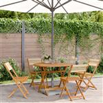 vidaXL 5-delige Tuinset polypropeen en massief hout beige