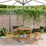 vidaXL 5-delige Tuinset polypropeen en massief hout zwart
