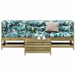 vidaXL 4-delige Loungeset met kussens geïmpregneerd grenenhout