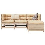 vidaXL 4-delige Loungeset massief grenenhout