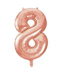 8 Jaar Cijfer Ballon Rose Goud Leeg 86cm