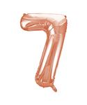 7 Jaar Cijfer Ballon Rose Goud Leeg 86cm
