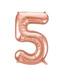 5 Jaar Cijfer Ballon Rose Goud Leeg 86cm