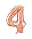 4 Jaar Cijfer Ballon Rose Goud Leeg 86cm