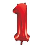 1 Jaar Cijfer Ballon Rood Leeg 86cm