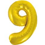 9 Jaar Cijfer Ballon Goud Leeg 86cm