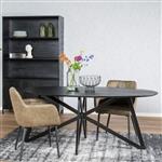 Eettafel Oslo Ovaal | Zwart Acasia Web Leg | 200x100x76 cm