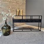Sidetable Jax Black Edition| Zwart Visgraat | 3 Lades 140x30x78 cm