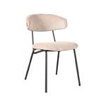 Eetkamerstoel Zack| Naturel Ribcord | Zwart Metaal