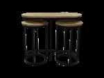 Wandtafel set van 3 | Mangohout | Zwart Metaal
