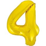 4 Jaar Cijfer Ballon Goud Leeg 86cm