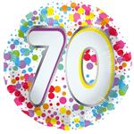 70 Jaar Helium Ballon Leeg 45cm