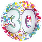 30 Jaar Helium Ballon Leeg 45cm