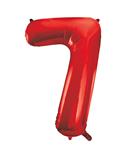 7 Jaar Cijfer Ballon Rood Leeg 86cm