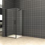 Douchecabine Aqua Splash 100x100x200 cm Klapdeur 8mm Nano Coating Mat Zwart