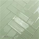 Handvorm tegels 7,5 x 30 cm jade groen-35m²