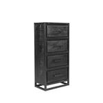 Ladekast Chili 50x30x105 cm| Zwart Mangohout